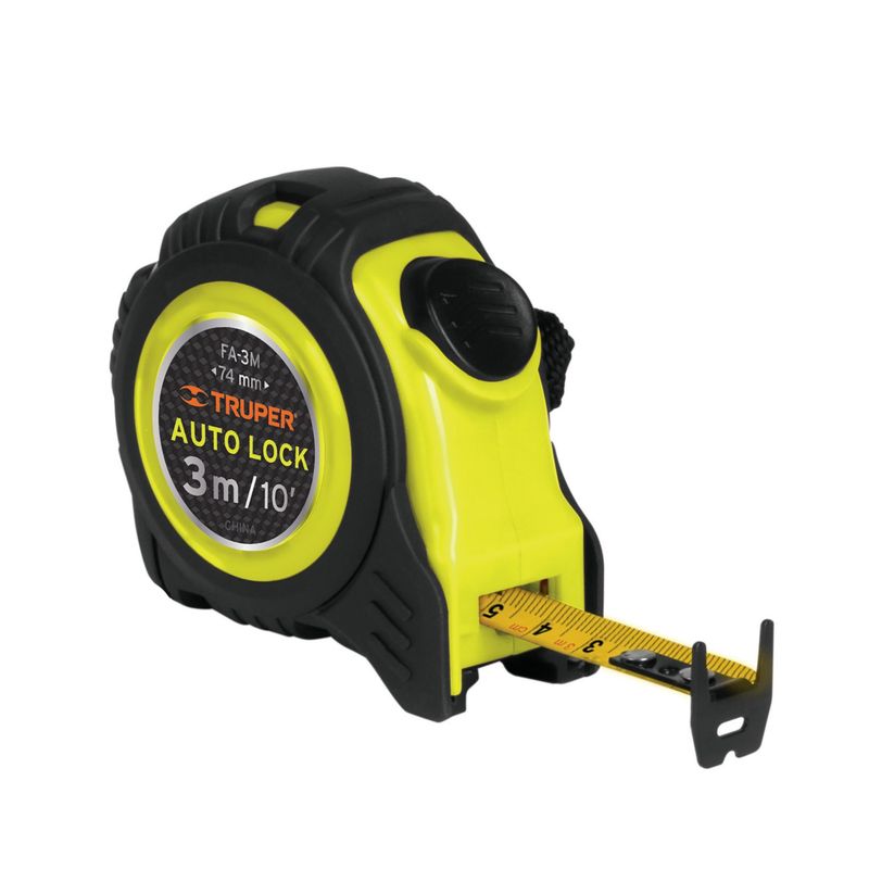 TRUPER - Wincha 3m Flexómetro freno automático  contra impactos cinta 19mm