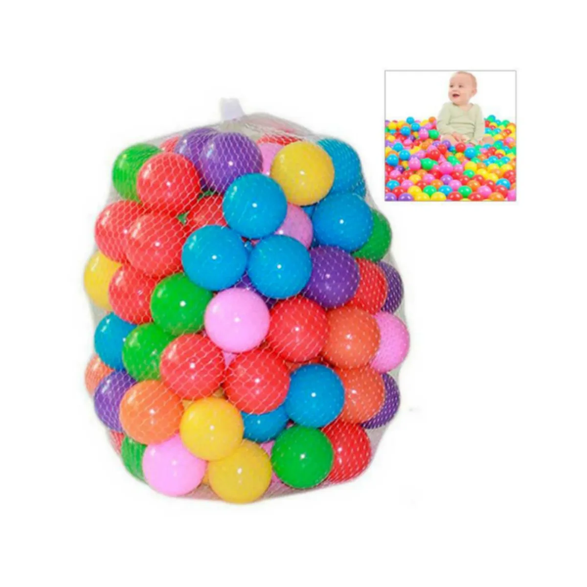 GENERICO - Set de 100 Pelotas Siliconadas Multicolor Nacional