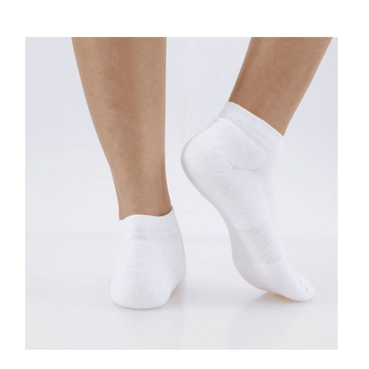 GENERICO - Medias tobilleras Blanco Unisex 12 pares