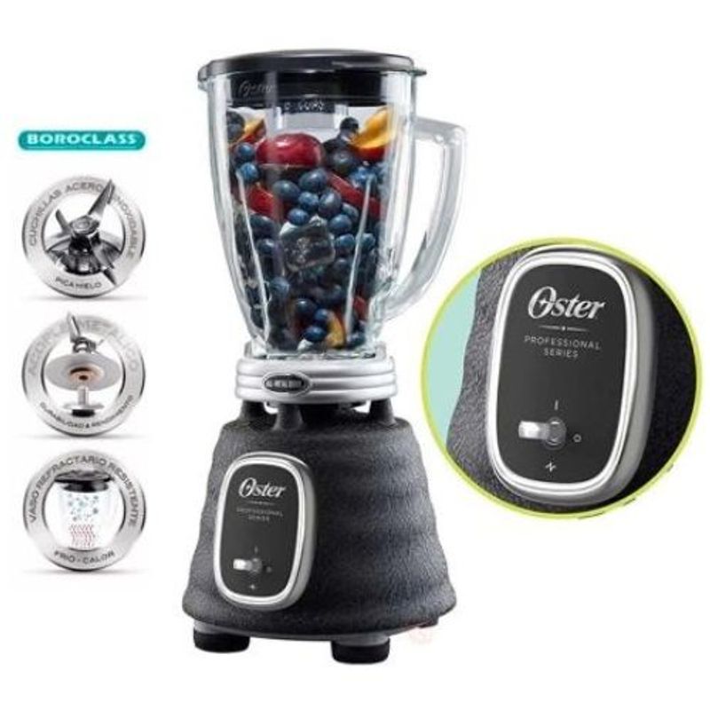 OSTER - Licuadora clásica Oster  negra serie profesional con interruptor de palanca
