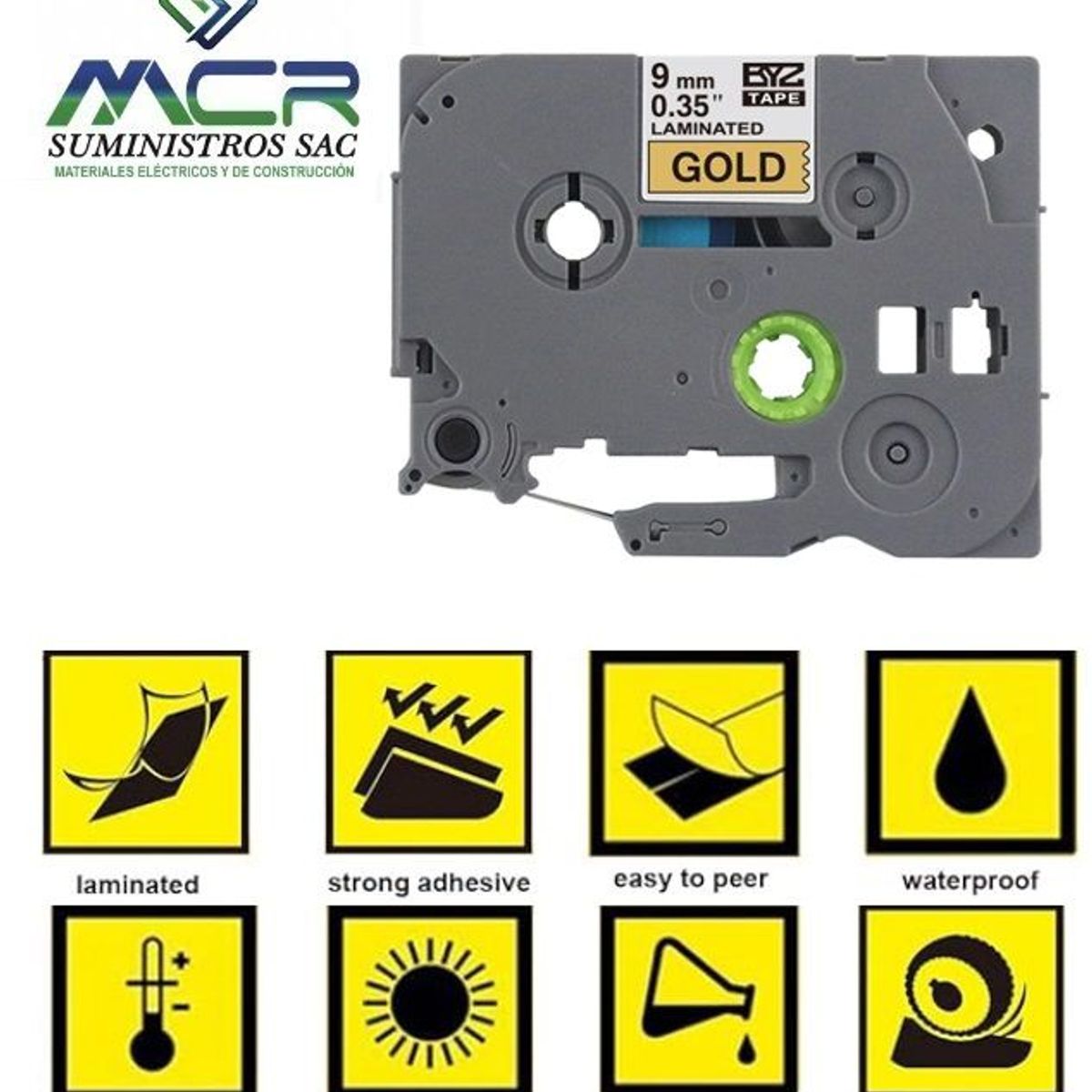 GENERICO - cinta 9MM X 8M DORADO compatible para rotulador brother