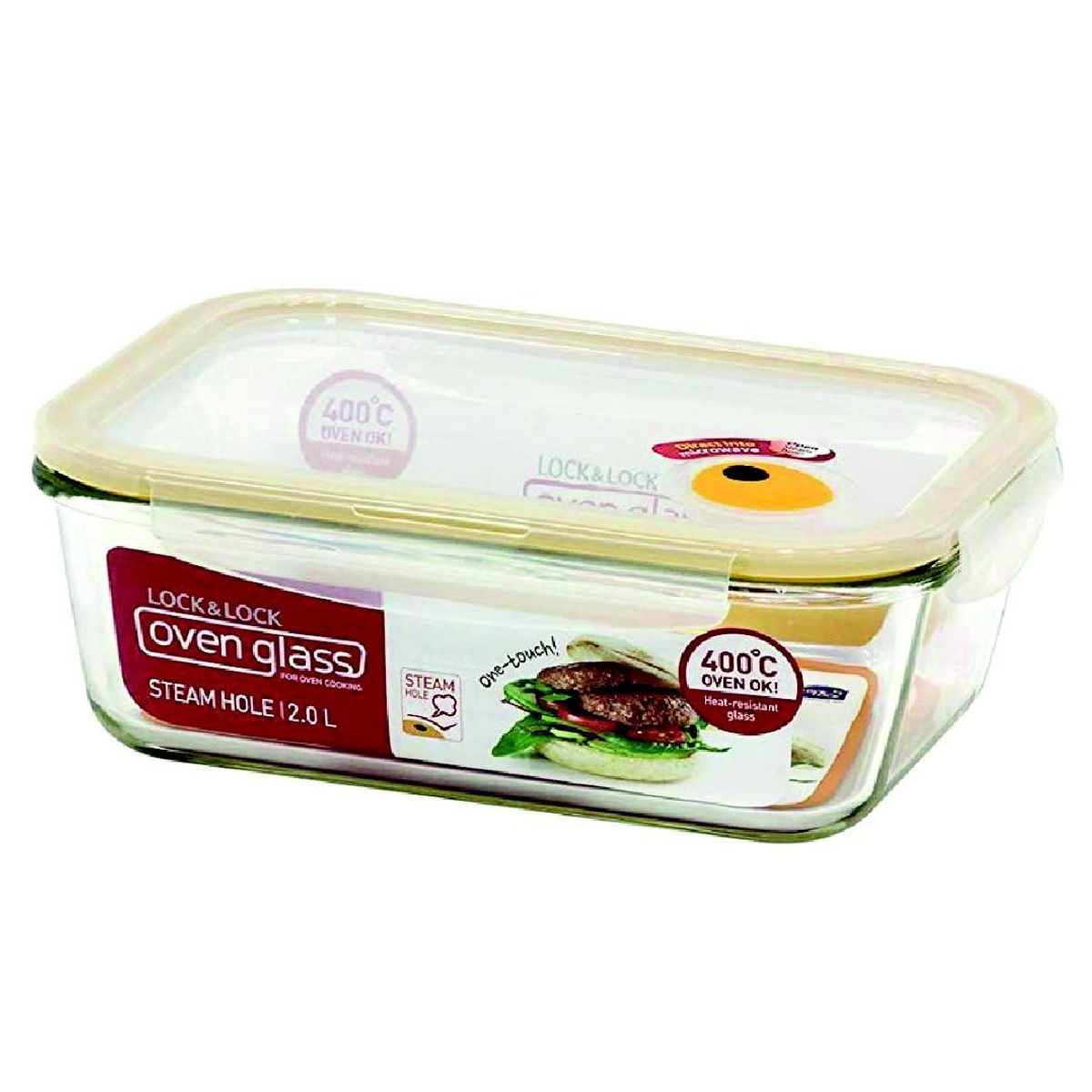 LOCK AND LOCK - Taper LocknLock Rectangular Refractario 2000ml Ovenglass