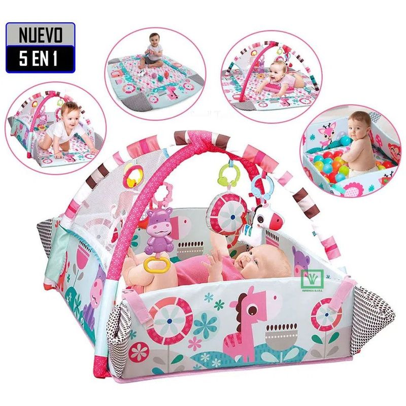 IDEAL - Gimnasio Musical 5 en 1 con Pelotas Rosado