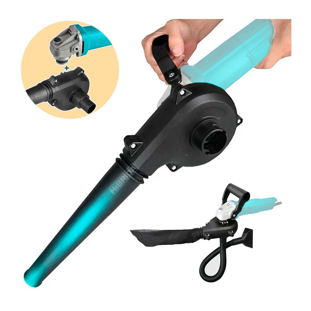 GENERICO - ADAPTADOR SOPLADOR EN AMOLADORA LIMPIEZA PC AUTO - ASPIRADOR-ADAP