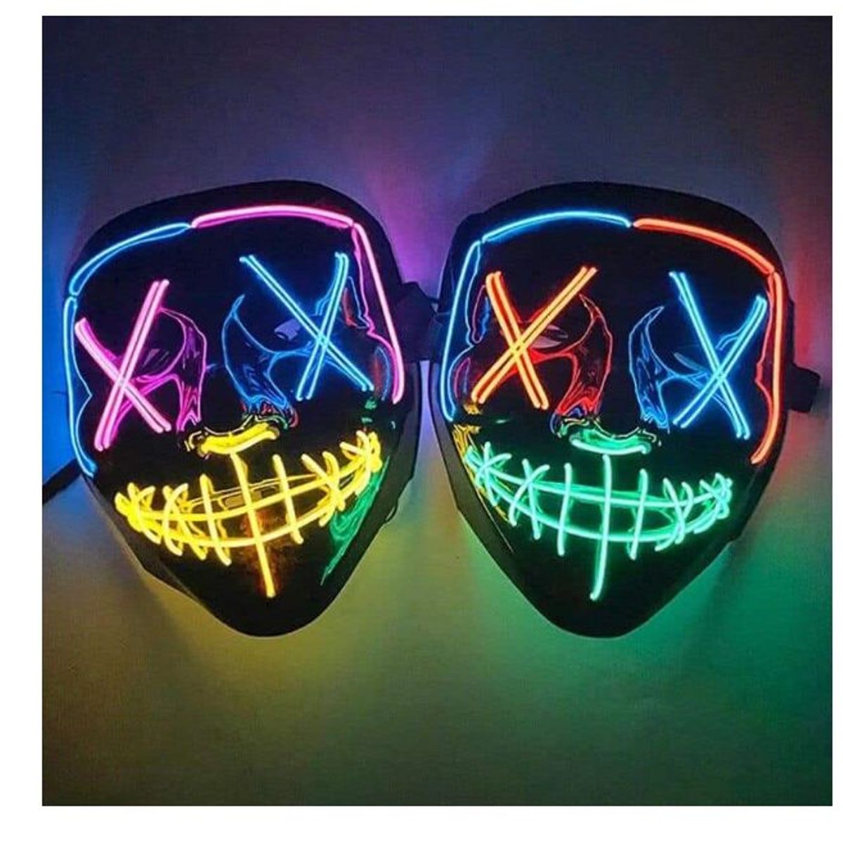 GENERICO - Máscara LED 2 COLORES EN 1 LA PURGA Halloween