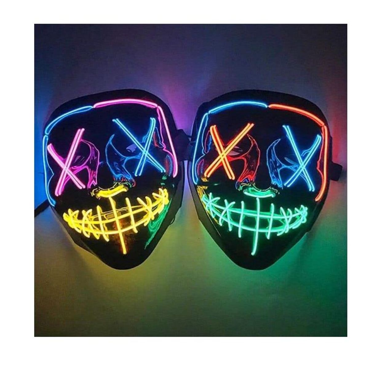 GENERICO - Máscara LED 2 COLORES EN 1 LA PURGA Halloween