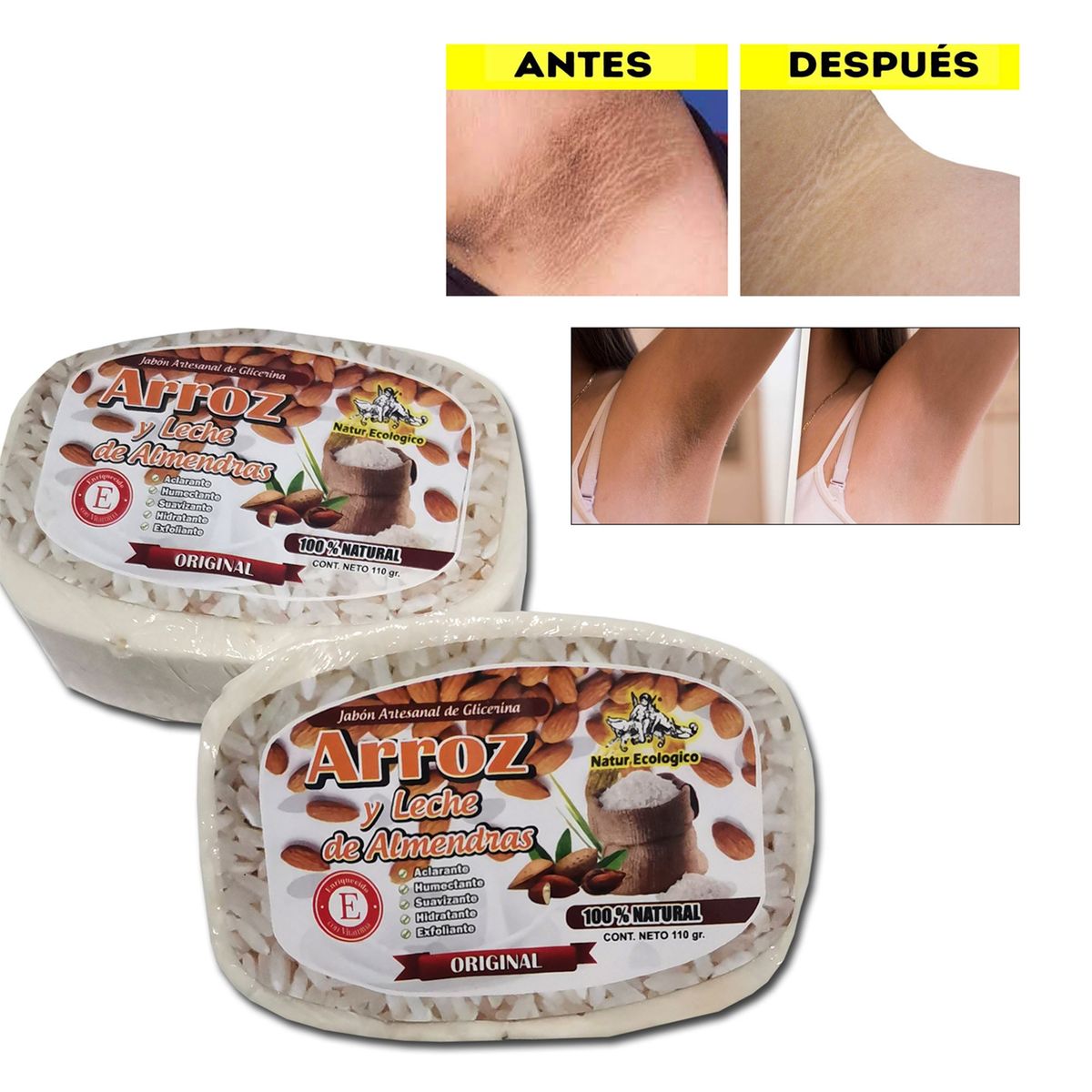 GENERICO - Jabón De Arroz Blanqueador De Zonas Intimas 3 UND