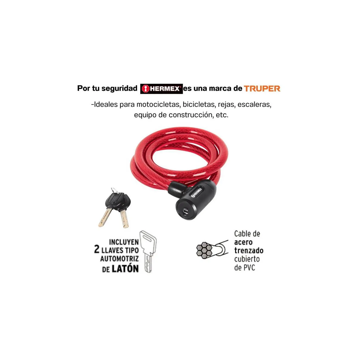 HERMEX - Candado Cadena de seguridad HERMEX 15mm X 12mt USO RUDO