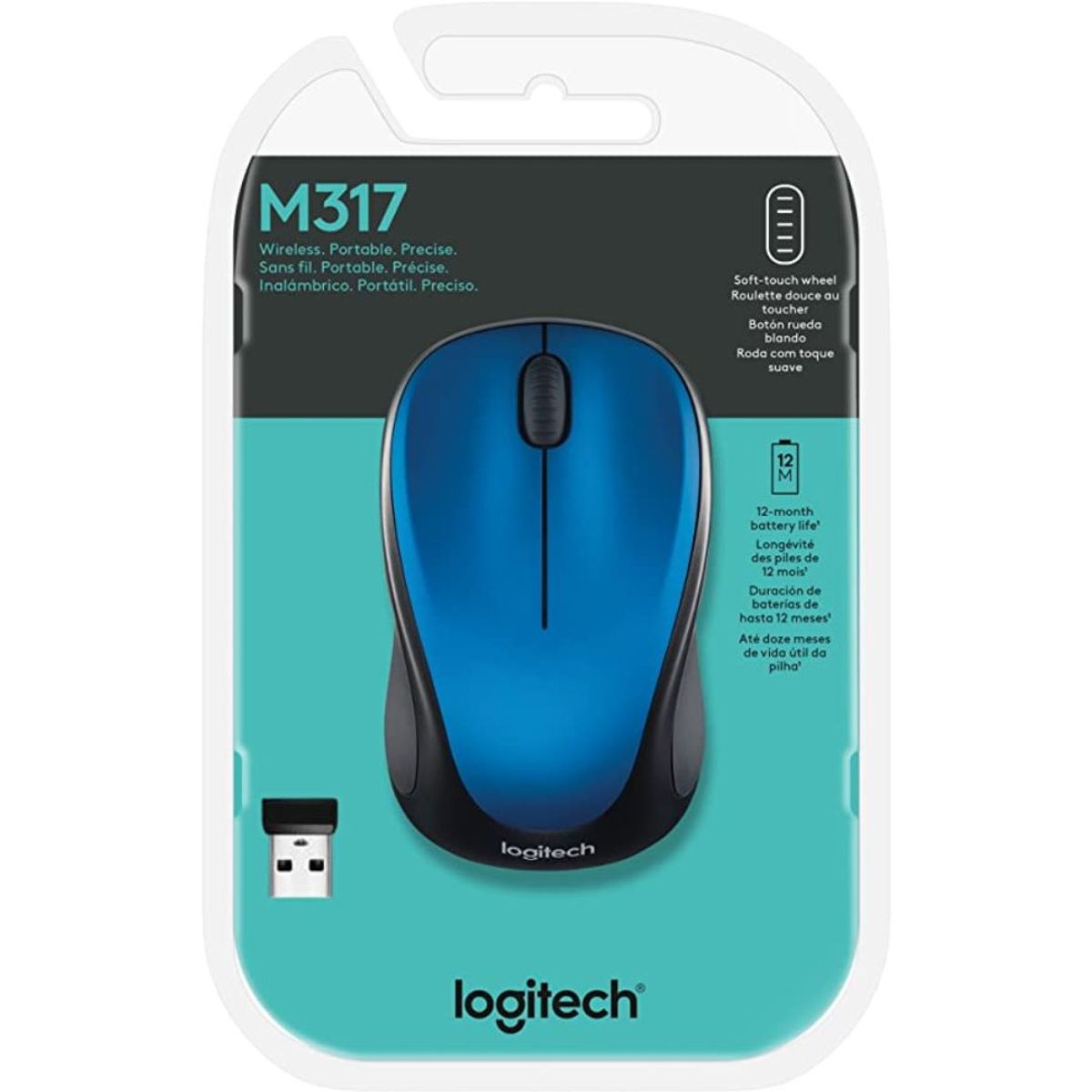 LOGITECH - MOUSE LOGITECH M317 WIRELESS STEEL BLUE 910-005886