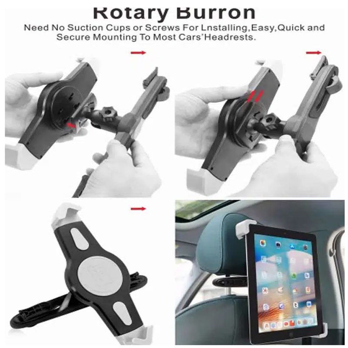 GENERICO - Soporte Holder p Asiento Auto Carro Tablet Ipad de 9 a 11