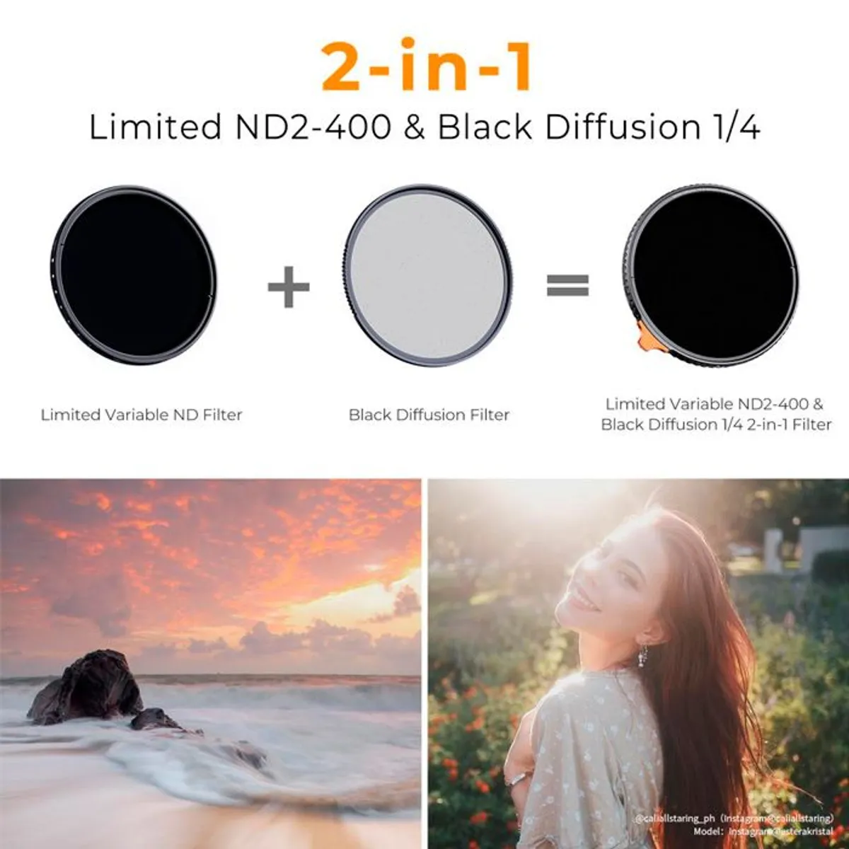 K&F CONCEPT - Filtro  K&F Concept Black Mist 1/4+ND2-400 Serie Nano X 72mm KF01.2022.