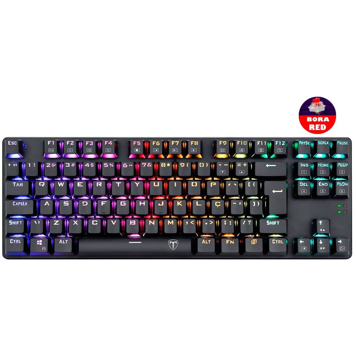 T-DAGGER - Teclado gamer T-Dagger Bora T-TGK315 Red español negro con luz RGB