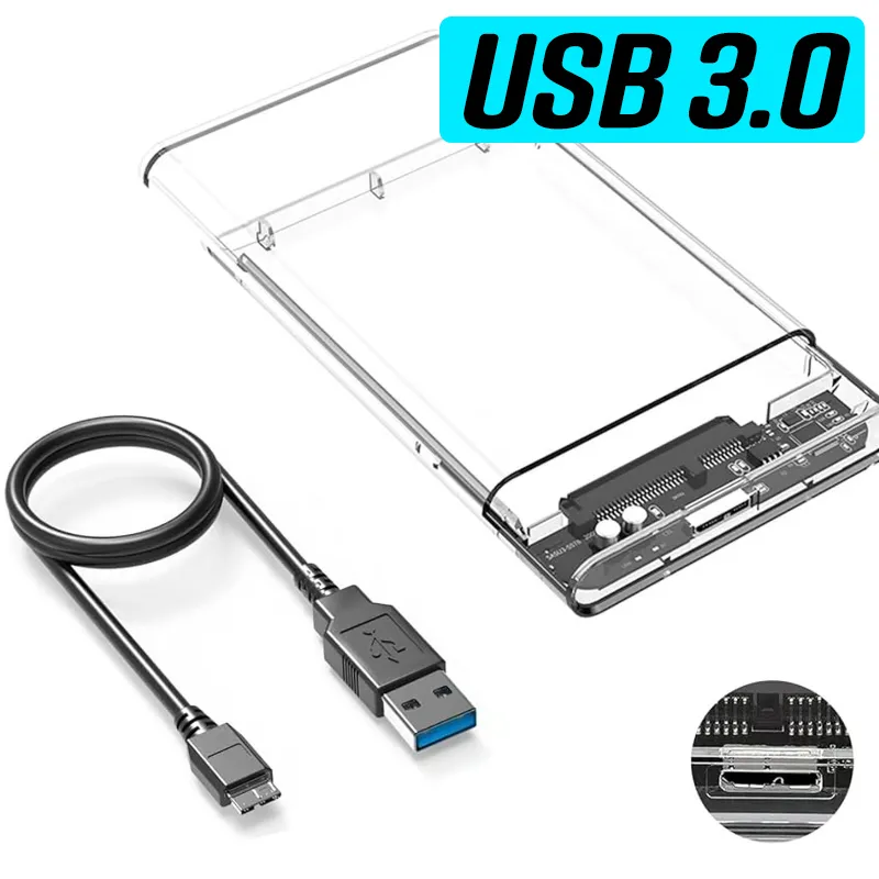 SEISA - Case disco duro externo usb 3.0 adaptador laptop sata 2.5