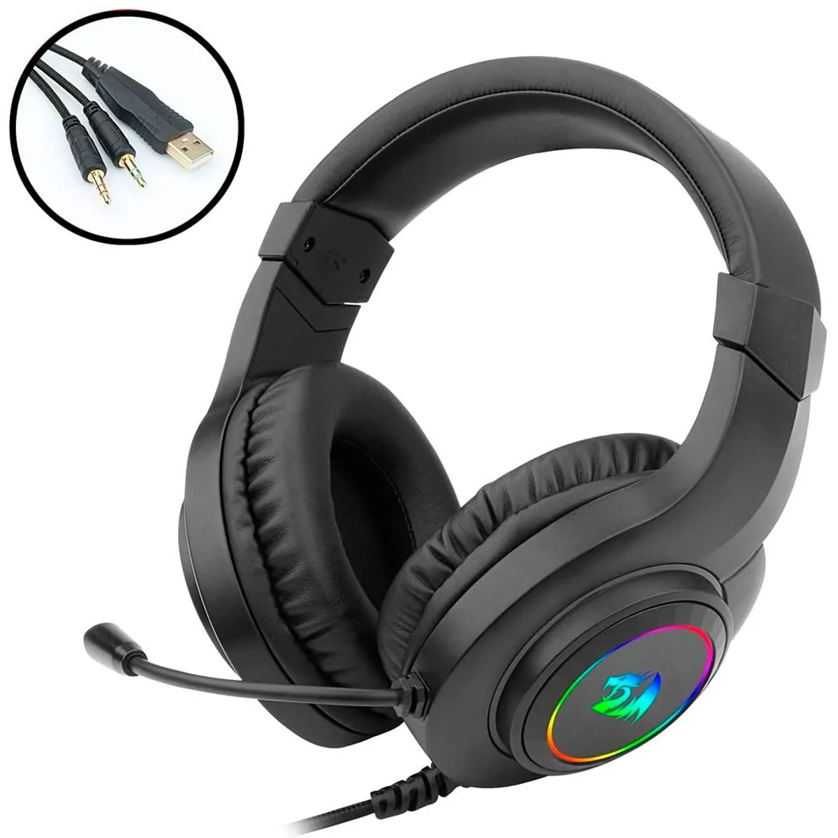 REDRAGON - audifonos Gamer Redragon H260 Hylas Negro Con Luz Led