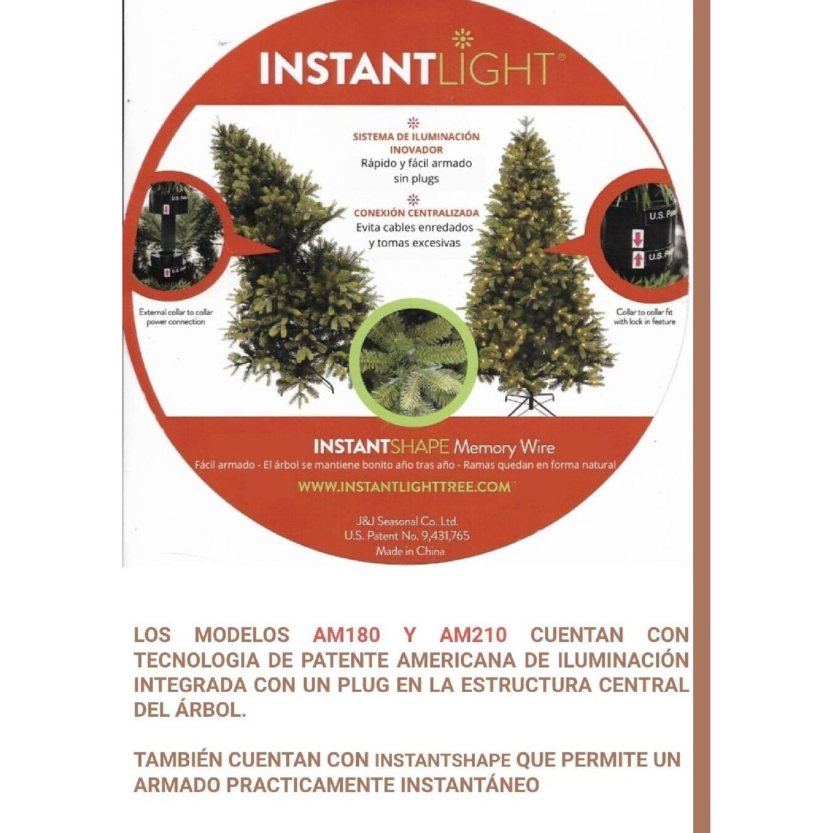 FLORIPA - Árbol de Navidad Verde de 1.80m con Luces y 1016 Ramos LED AM180