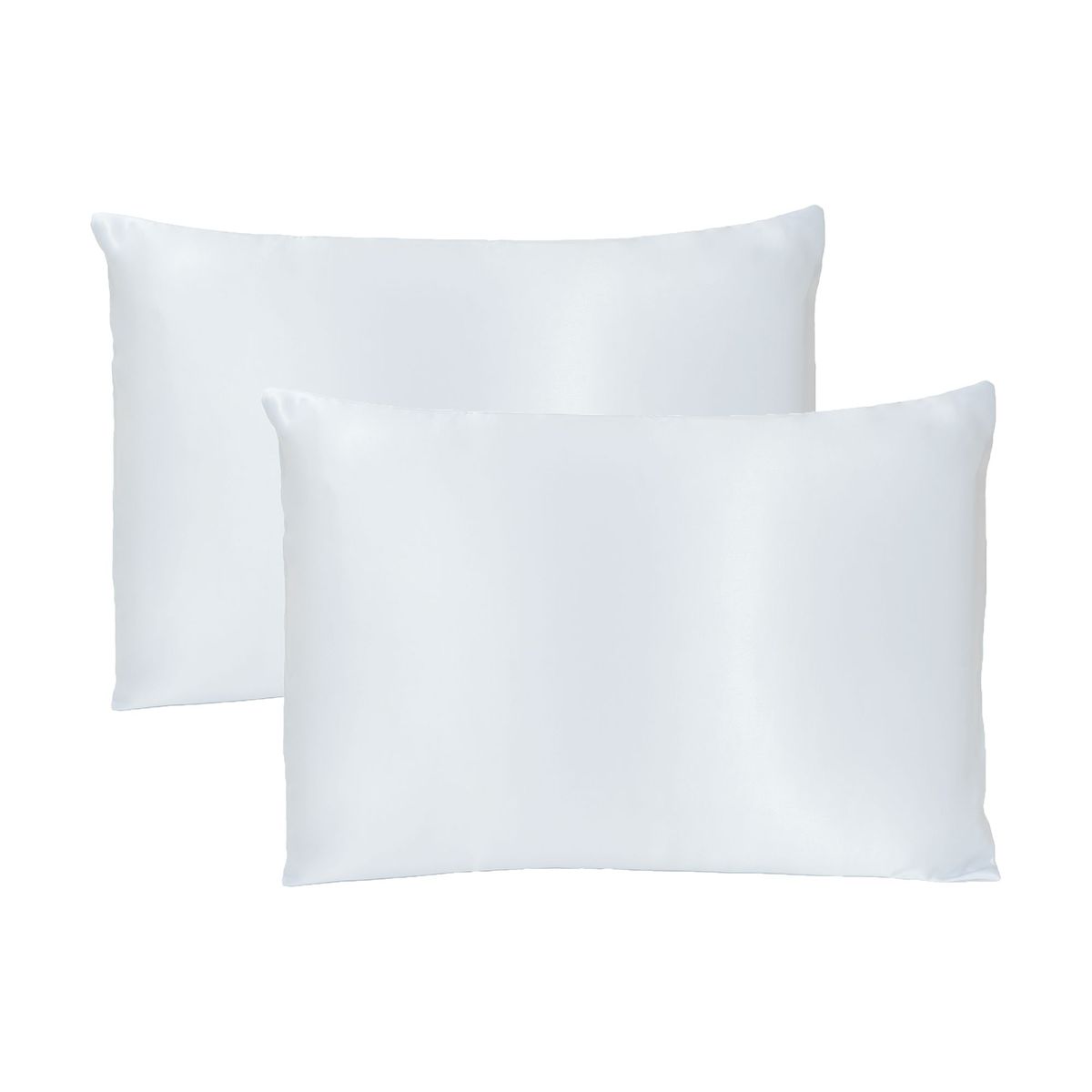 NIENNA HOME - Tamaño Estándar / Pack de 2 Fundas de Seda Para Almohada Color Blanco