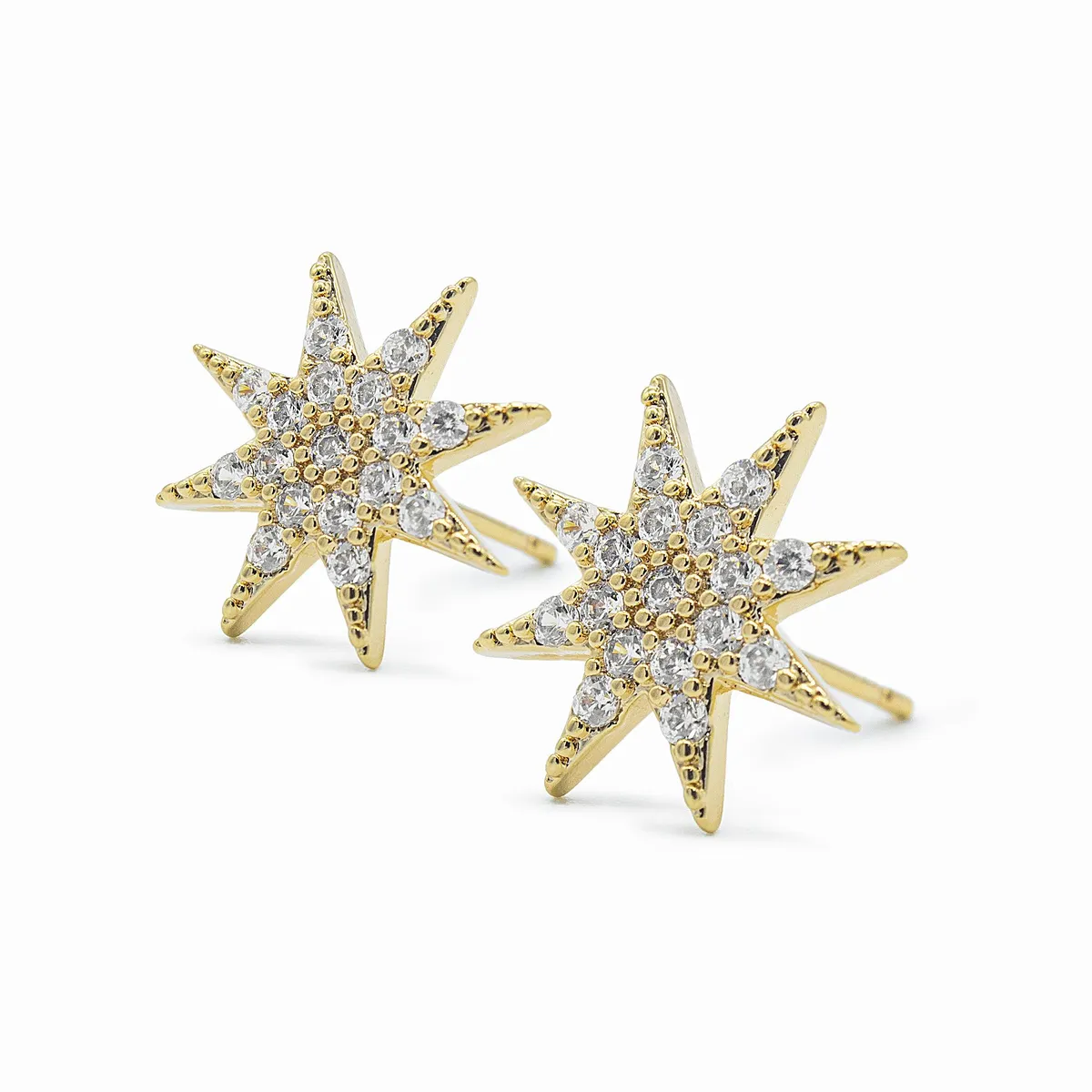 AMBAR JOYERIA - Arete Estrella Polar 11 Golden LAMINADO EN ORO