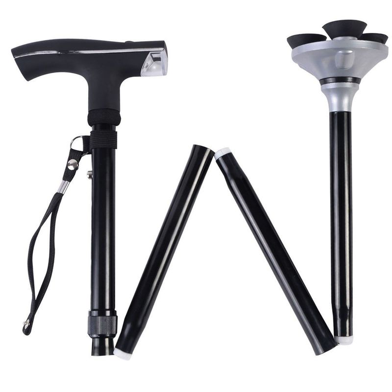 GENERICO - Bastón Plegable Con Luz Seguridad Y Visibilidad Adultos