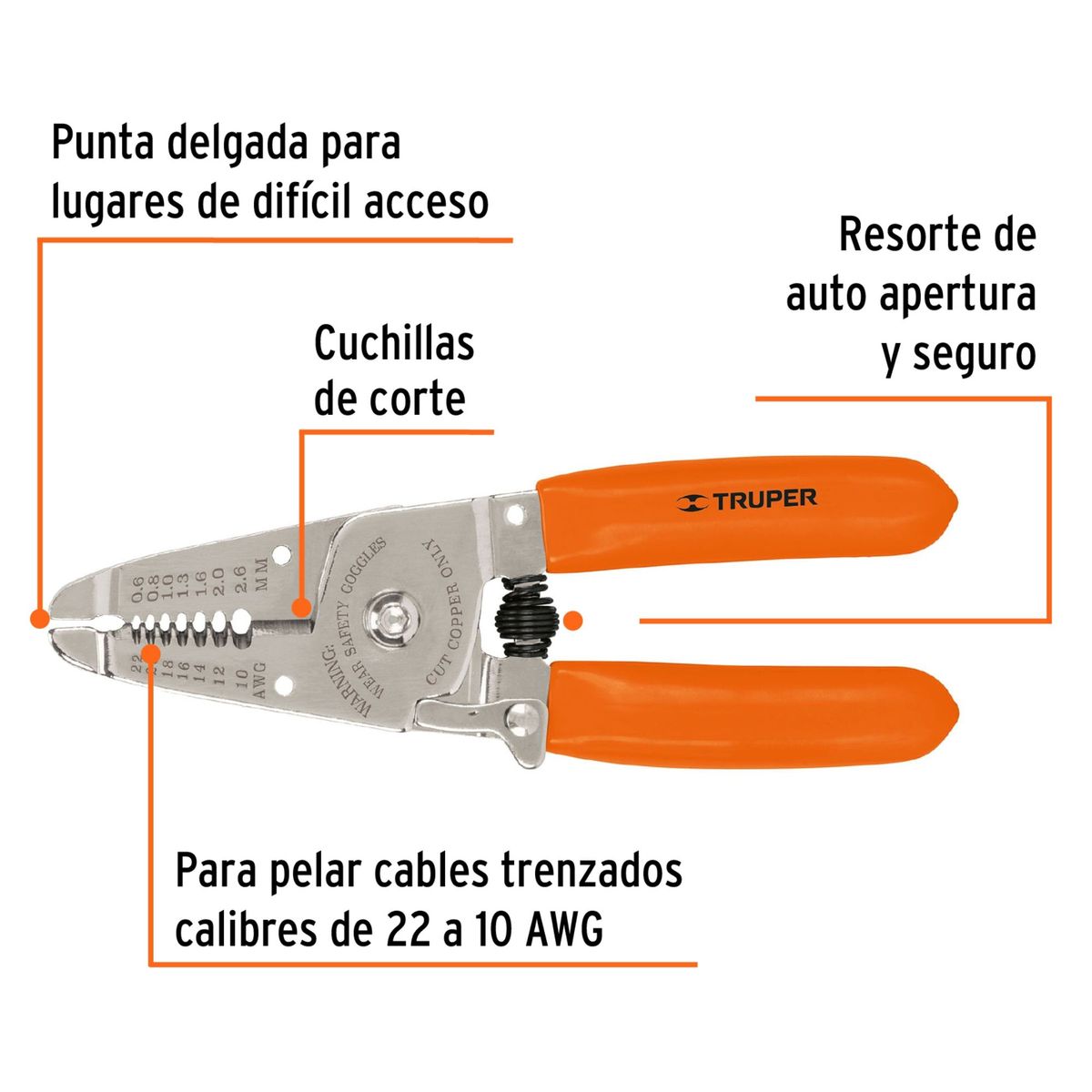 TRUPER - KIT, PELACABLE, 2 DESARMADORES ESTRELLA  Y PLANA, MANGO COMFORT GRIP