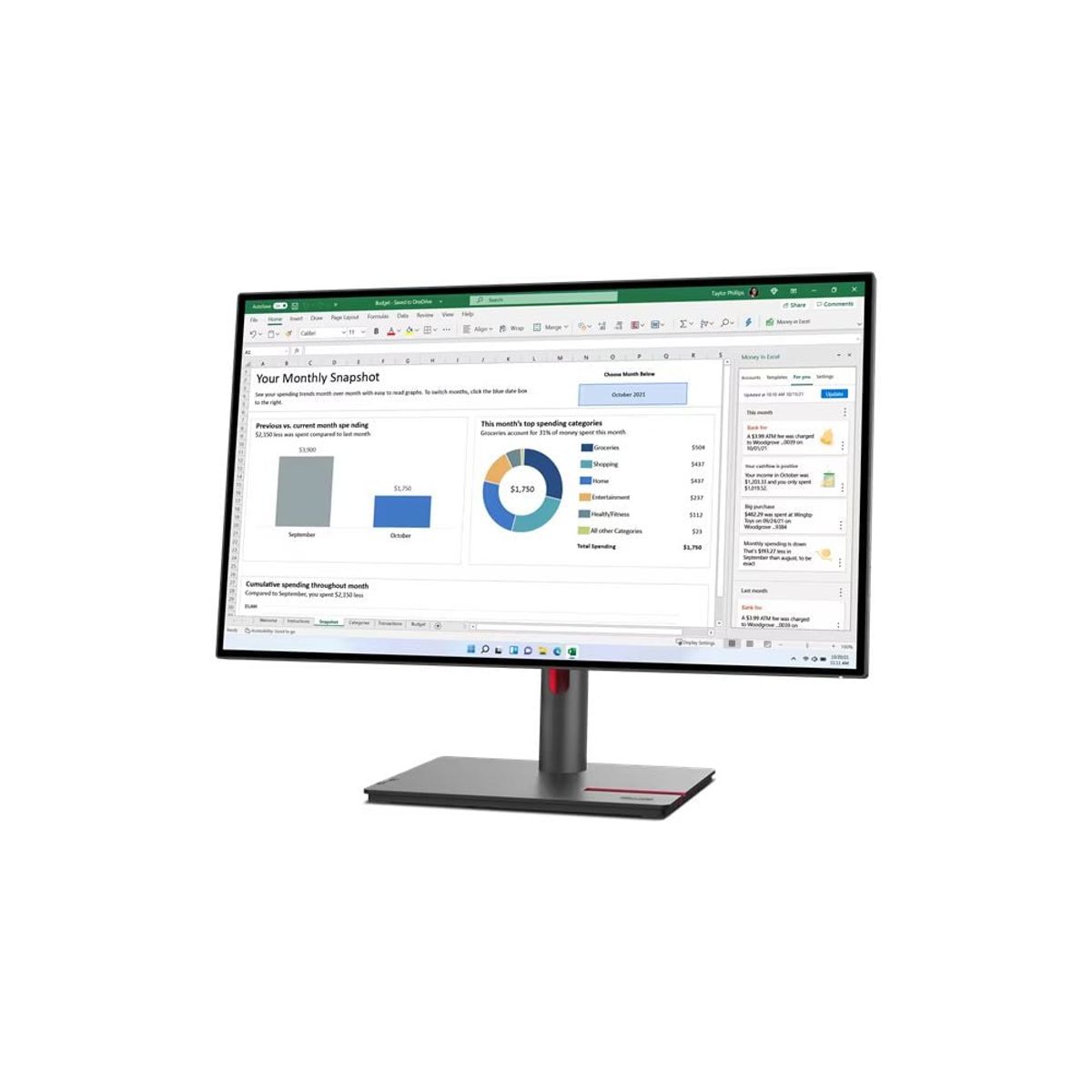 LENOVO - Monitor LenovoThinkVision P27h-30 27"  2560 x 1440 QHD