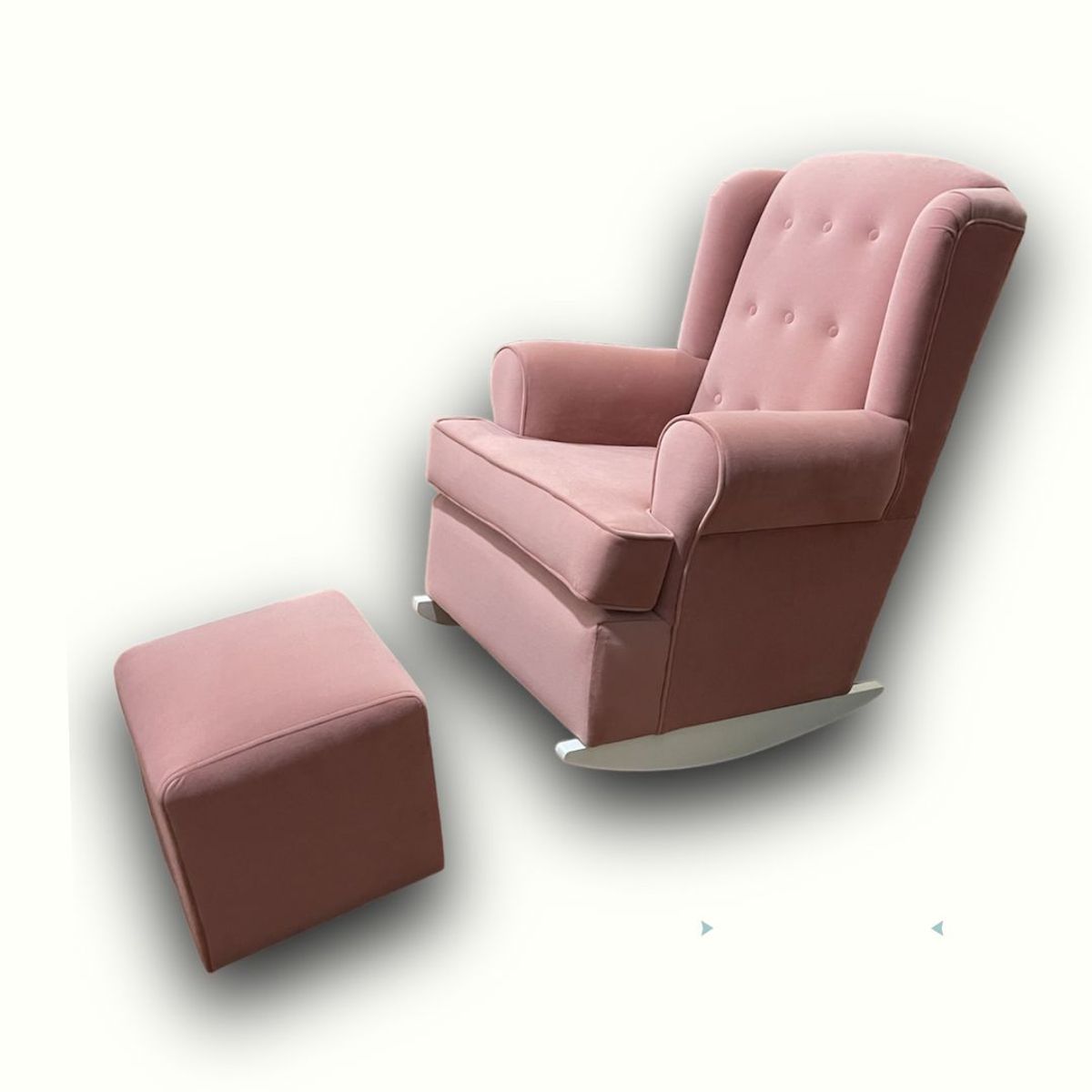 NO LOGO - Sillon Mecedor de Lactancia Antifluido Mod Percha color Palo Rosa