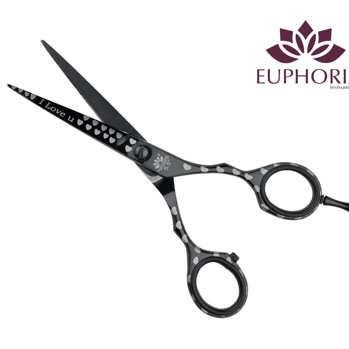 EUPHORIA - Tijeras de corte profesional FILO DE NAVAJA 5.5 Pulgadas de Acero Inoxidable Quirúrgico