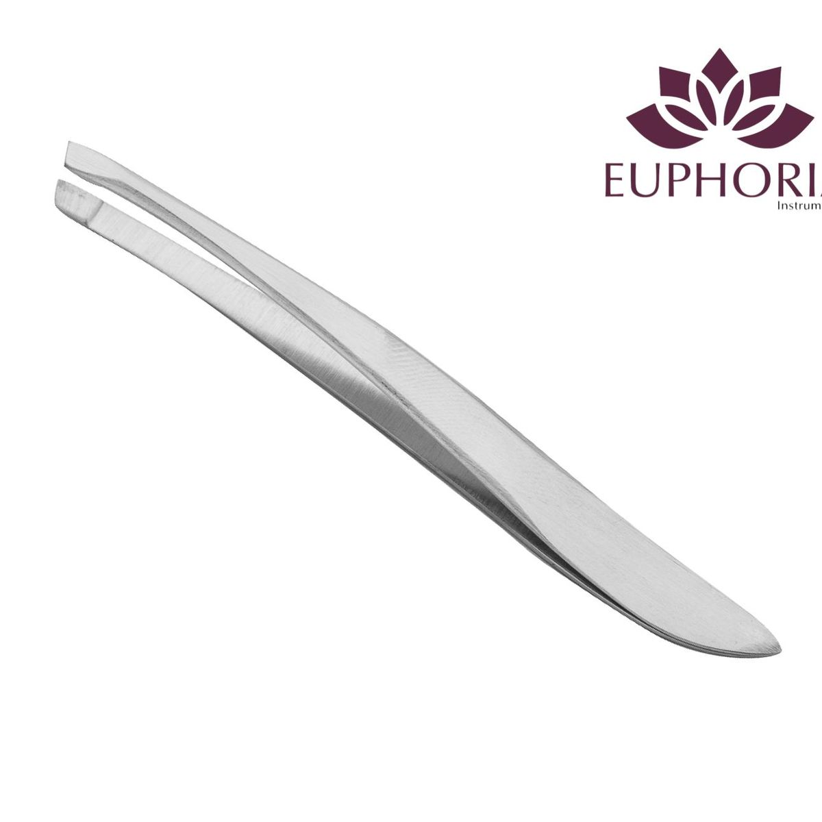 EUPHORIA - Pinzas Depilatoria con Punta Oblicua de Acero Inoxidable Quirúrgico