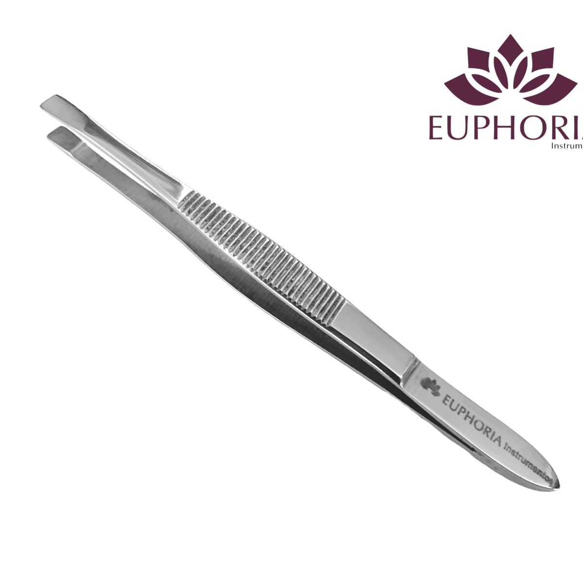 EUPHORIA - Pinzas Depilatoria con Punta Recta de Acero Inoxidable Quirúrgico