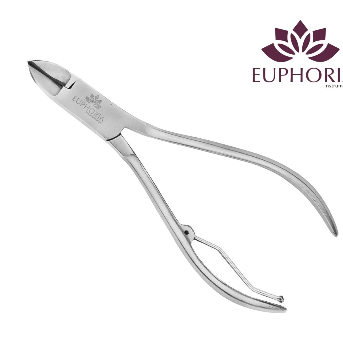 EUPHORIA - Alicate Cortauñas de Acero Inoxidable Quirúrgico para Pedicura Mango Liso
