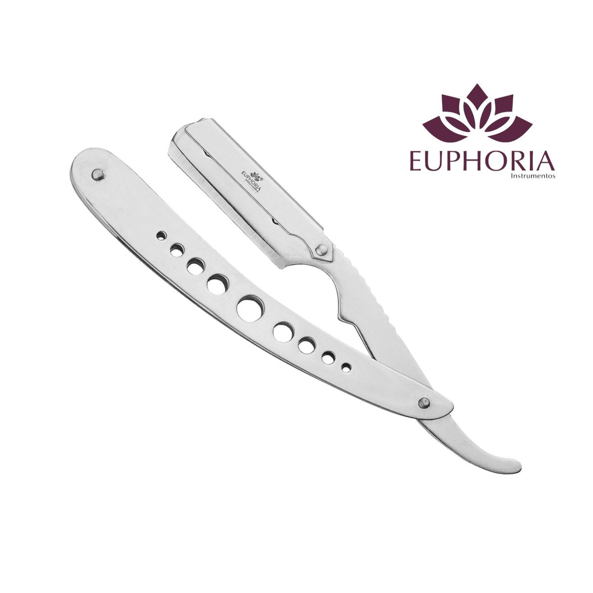 EUPHORIA - Navajero Portanavaja Navaja de 3 Cuerpos Acero Inoxidable Mango Acero