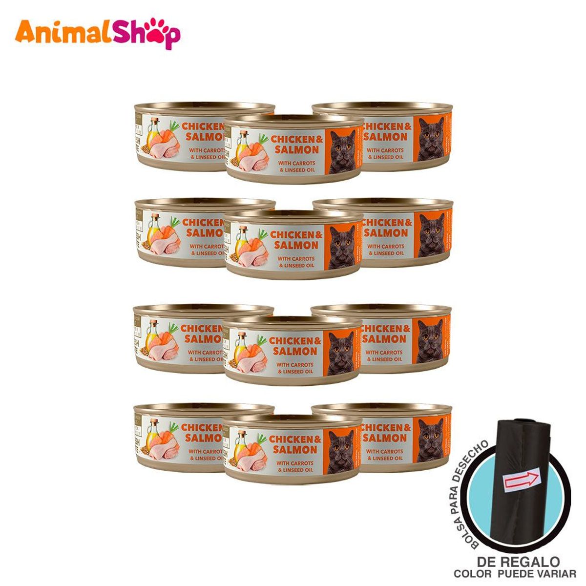 AMITY - Comida Húmeda De Gato Adulto Amity Pollo Y Salmón 80 Gr 12Un