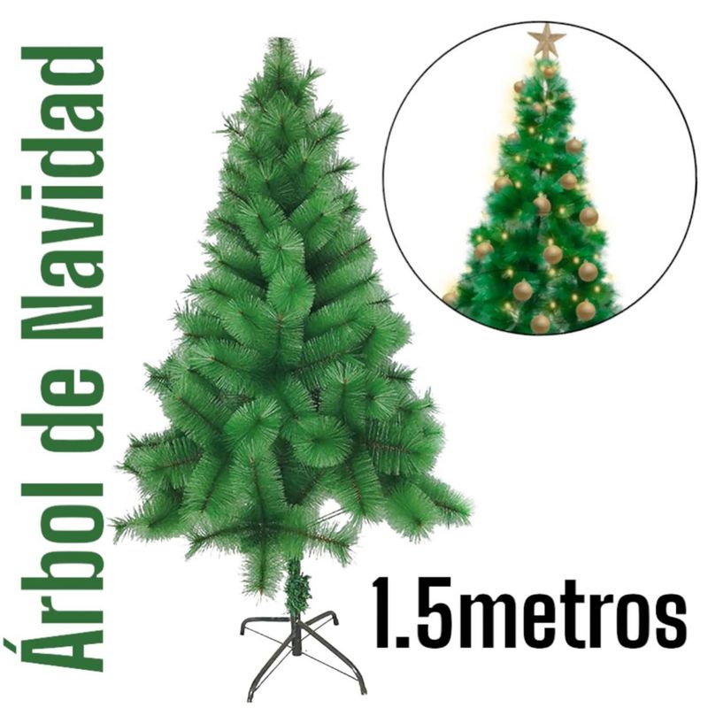 GENERICO - Arbol Navidad Pino Verde Disponible de 1 ,5metros 150cm Fácil de Armar