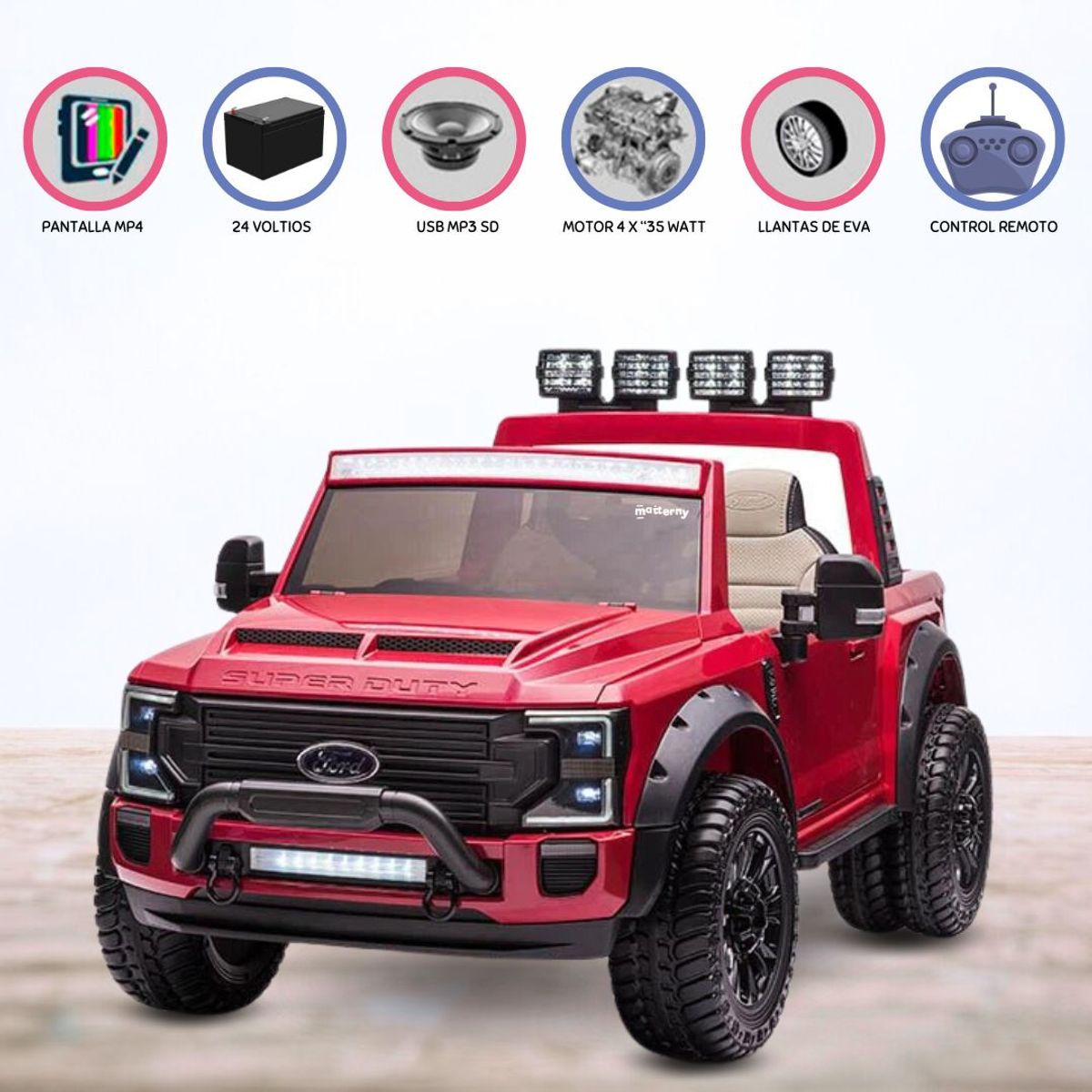FORD - Carro a Batería Ford Para Niños »SUPER DUTY» Red