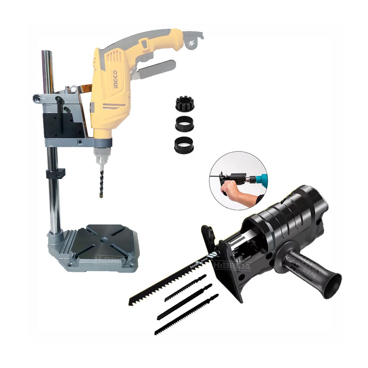 GENERICO - SOPORTE TALADRO BASE VERTICAL Y  ADAPTADOR CALADORA TALADRO