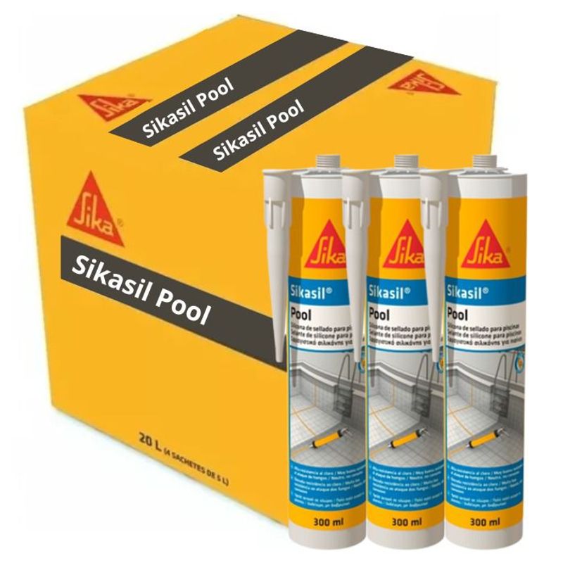 SIKA - Silicona para piscinas Sikasil Pool transparente de 300ml x 12unid