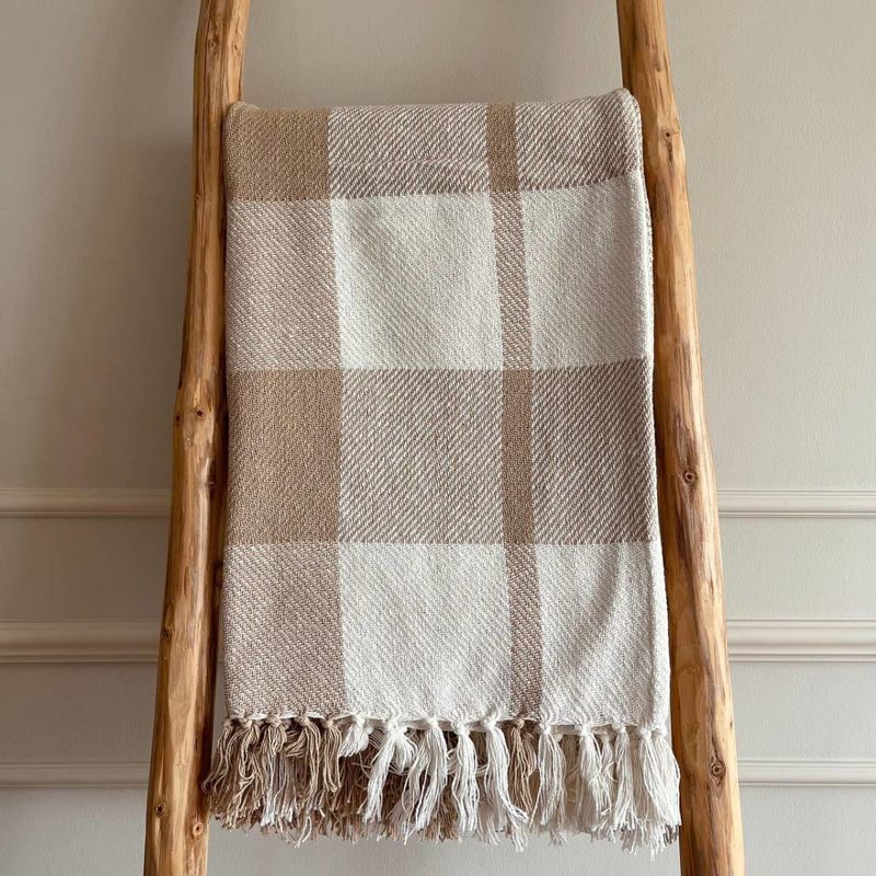 CLAUDIA RIVA HOME - Manta de algodón Sierra Beige