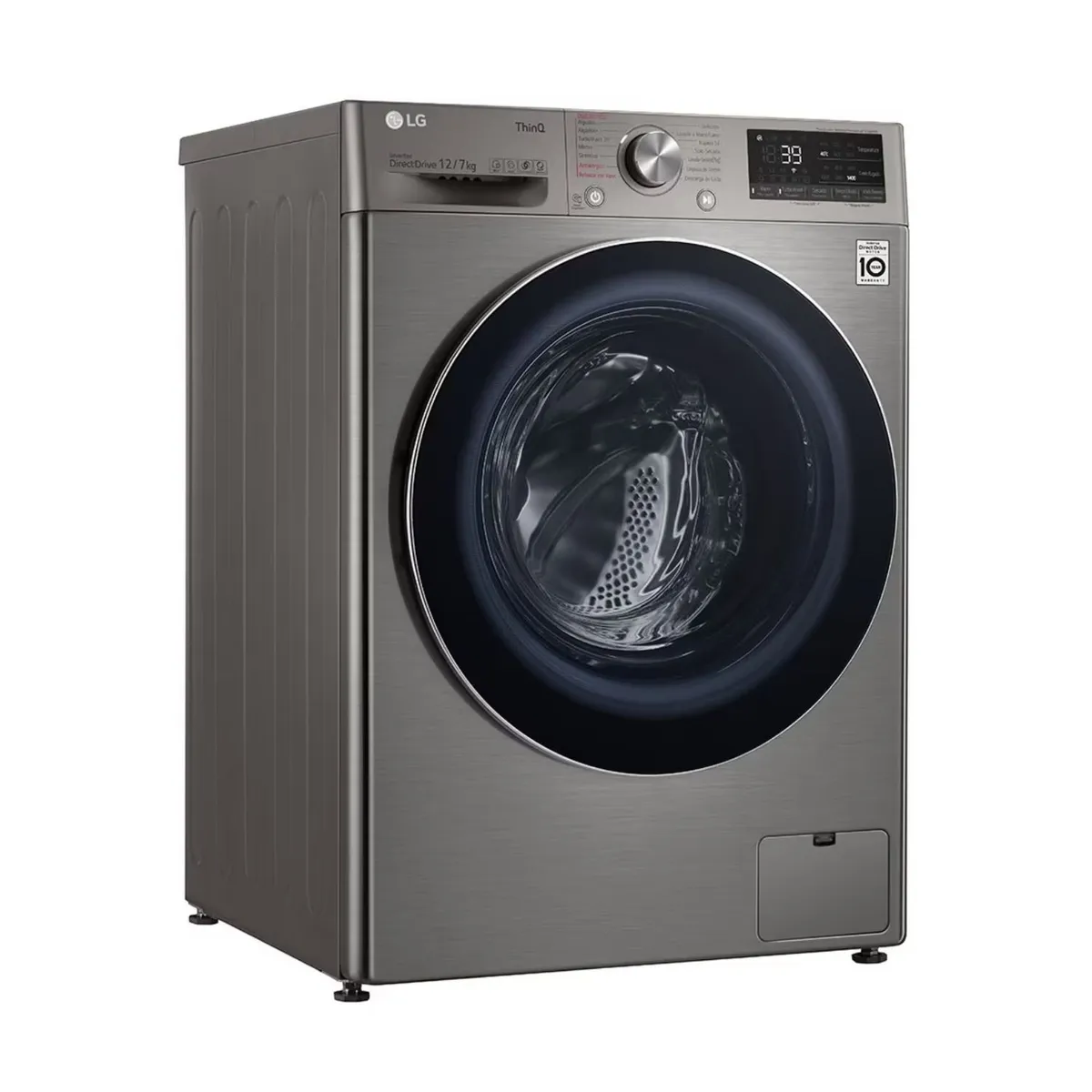 LG - Lavaseca LG 12 Kg / 7 Kg AI DD Carga Frontal  Platino WD12PVC3S6C