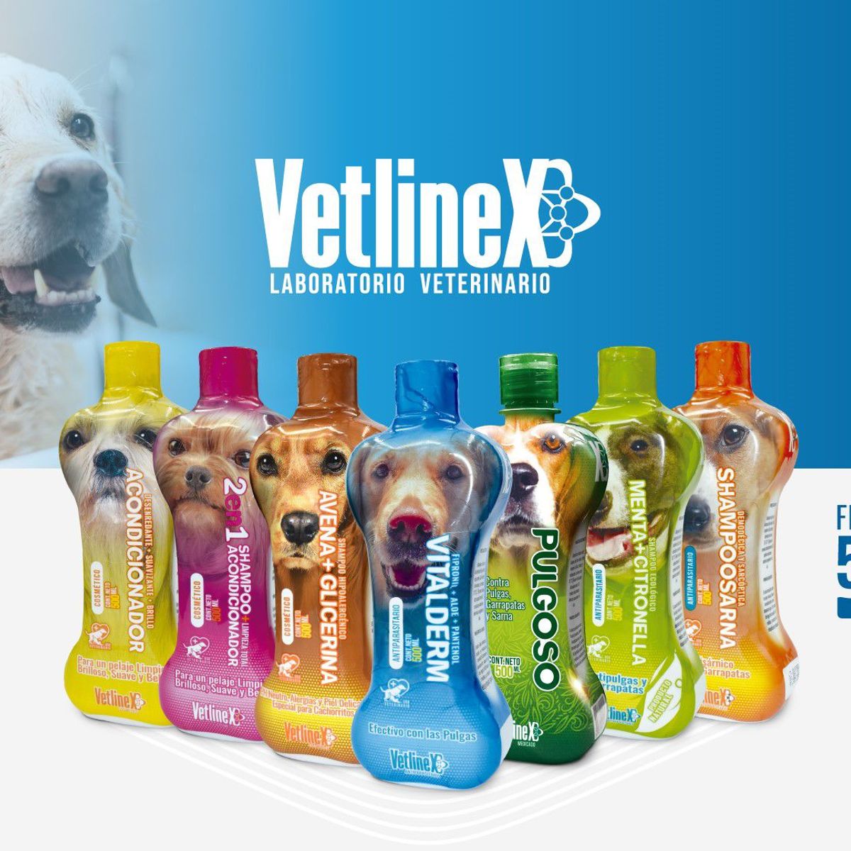 VETLINEX - SHAMPOO + ACONDICIONADOR 2EN1 500 ML