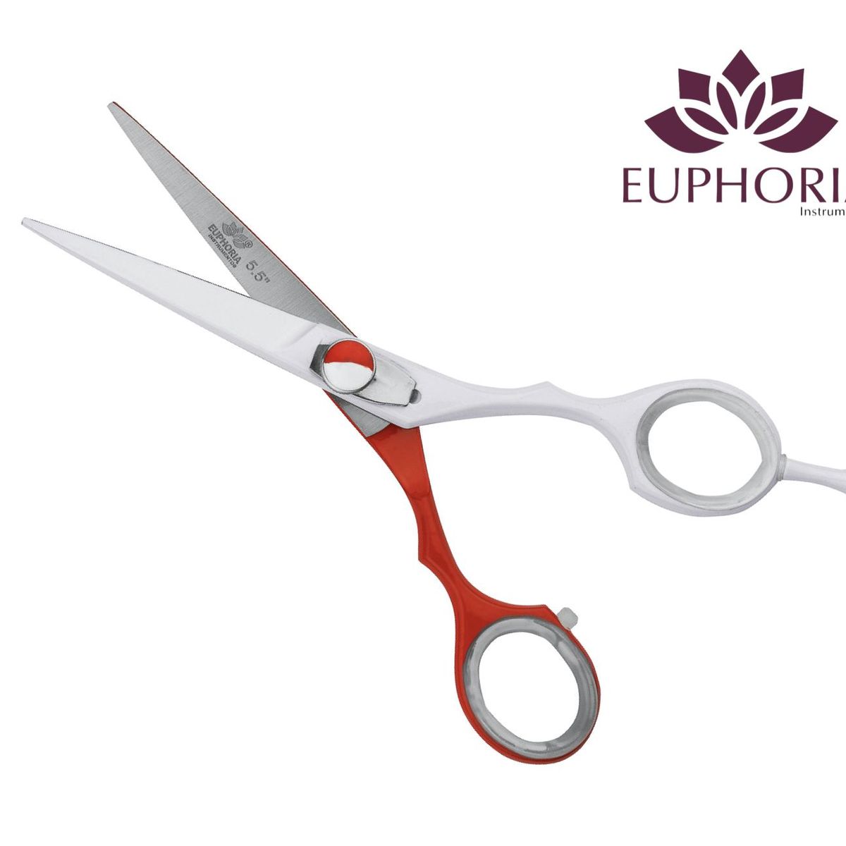 EUPHORIA - Tijeras de corte profesional MICRODENTADA 5.5 Pulgadas de Acero Inoxidable Quirúrgico