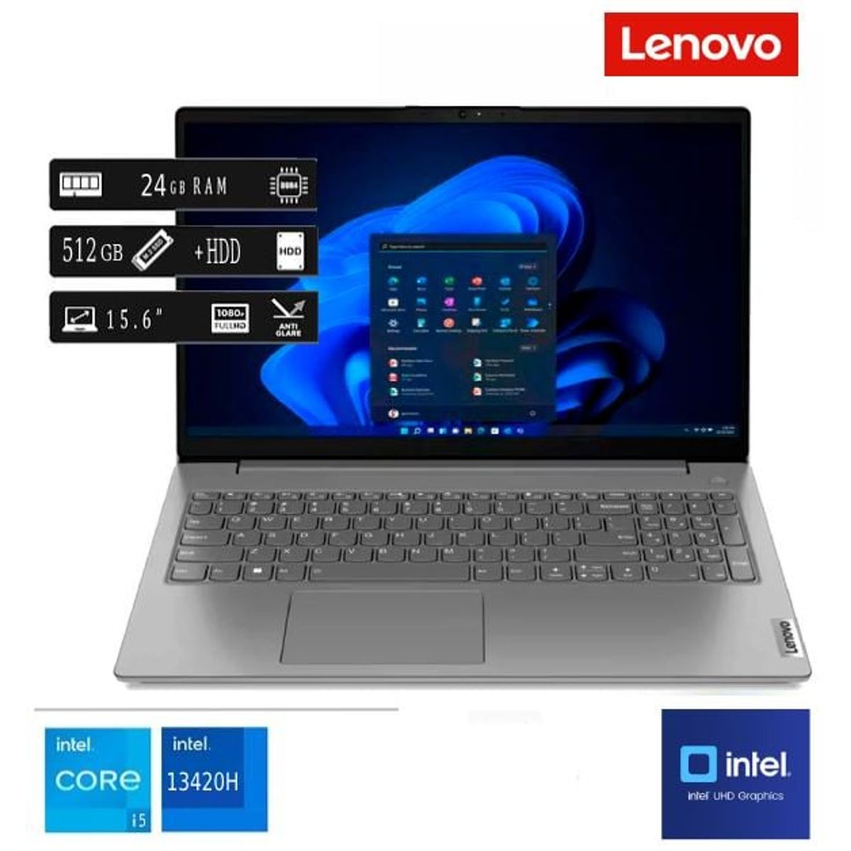 LENOVO - Laptop Nueva Lenovo V15 G4 IRU Core I5 13va Gen 24GB RAM 512GB SSD +1TB HDD Externo