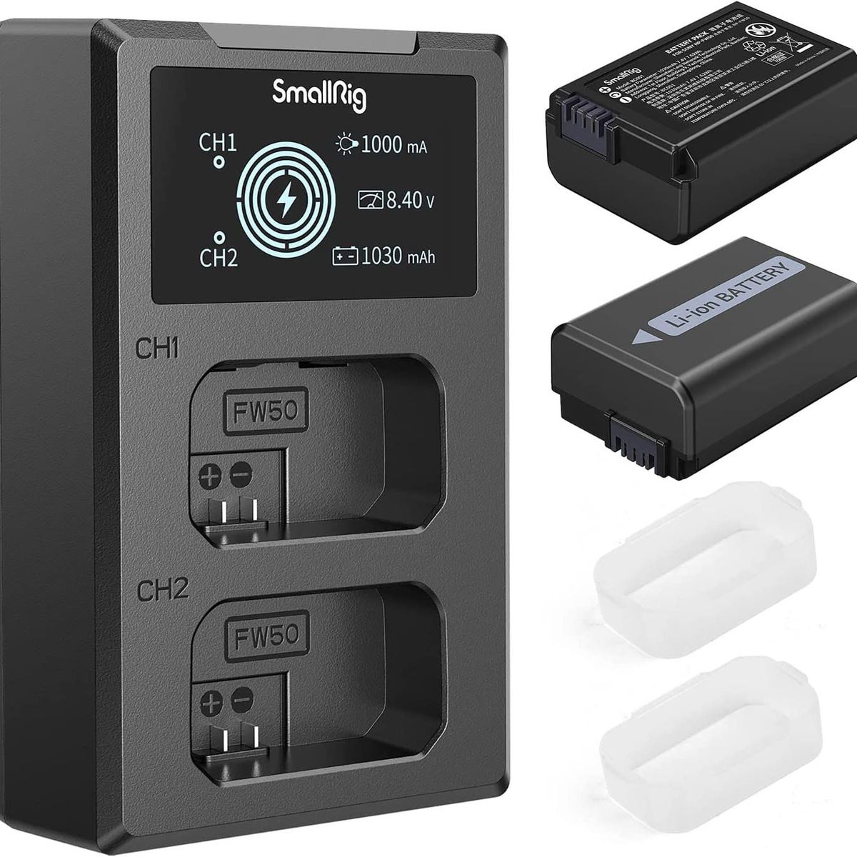 GENERICO - SmallRig NP-FW50 Kit 2 Baterias + Cargador Dual