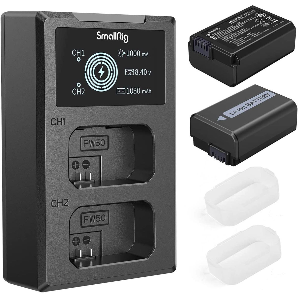 GENERICO - SmallRig NP-FW50 Kit 2 Baterias + Cargador Dual