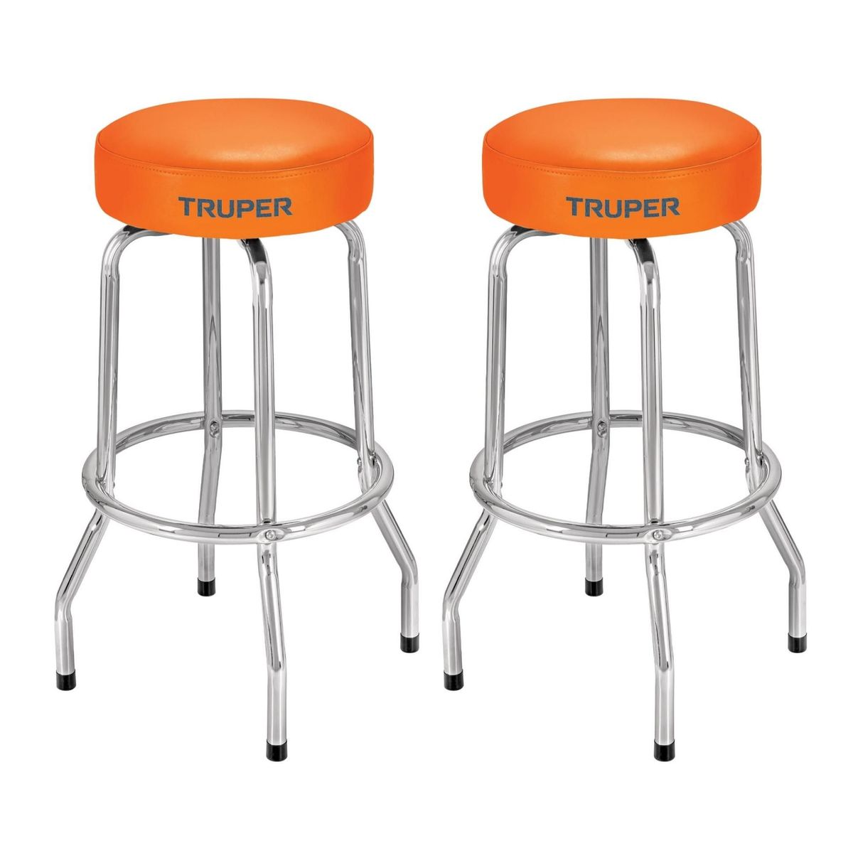 TRUPER - Banco bar, asiento giratorio, acero cromado, 2 unidades Truper