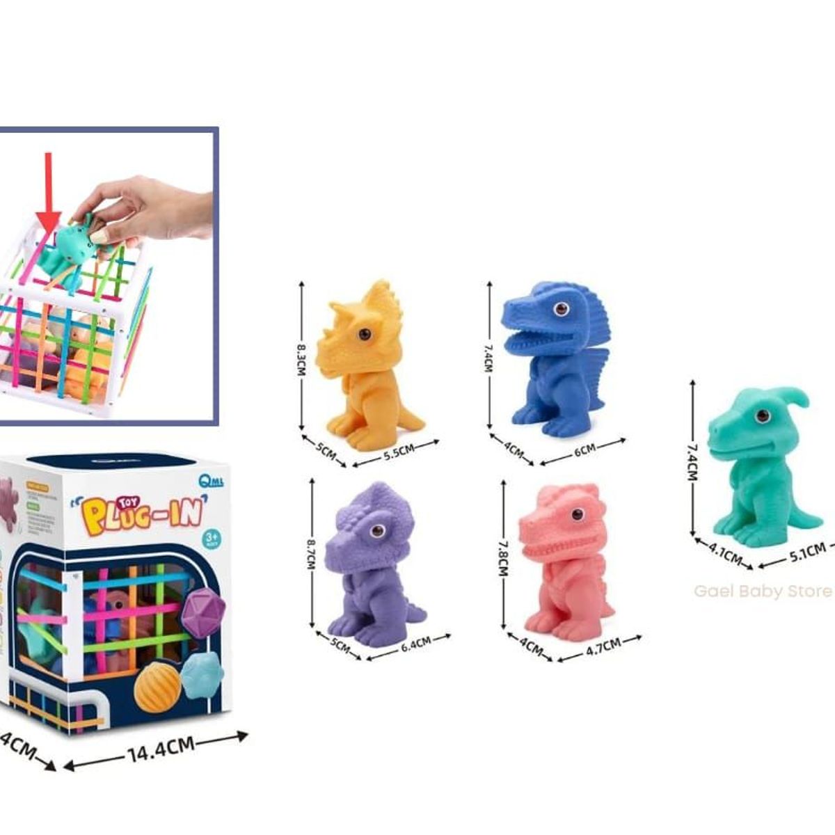 GENERICO - JUGUETE SENSORIAL FORMA DE CUBO DINO