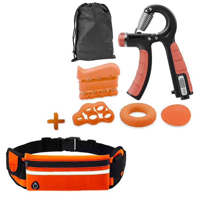 KELLER - Kit Mancuernas 60Kg Hand Grip ST6 NJ Y Canguro Riñonera NJ