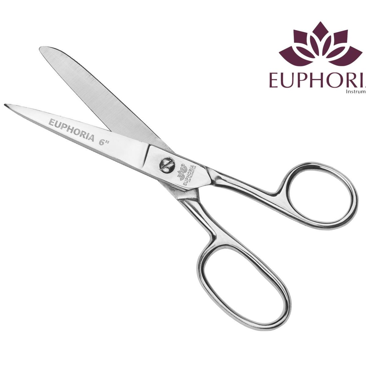 EUPHORIA - Tijera de Acero Inoxidable 6 Pulgadas Mango de Metal