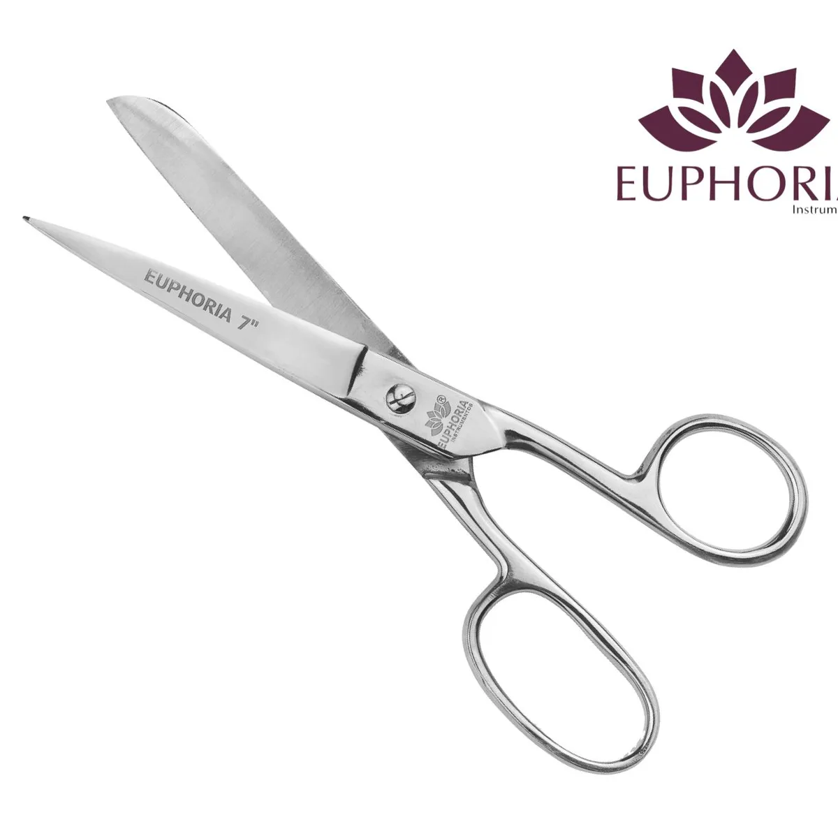 EUPHORIA - Tijera de Acero Inoxidable 7 Pulgadas Mango de Metal