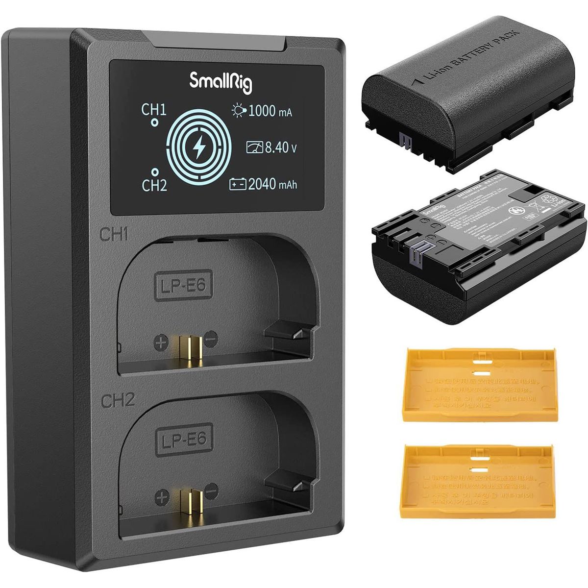 GENERICO - Baterías SmallRig LP-E6NH y Cargador Dual para Cámaras Monitores y Luces LED