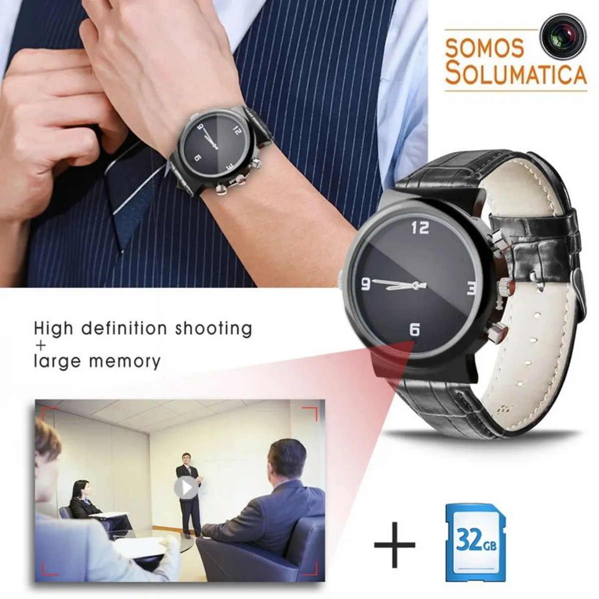 OEM - Camara Reloj Espia Full HD - Solumatica - Fotos Videos y Voz