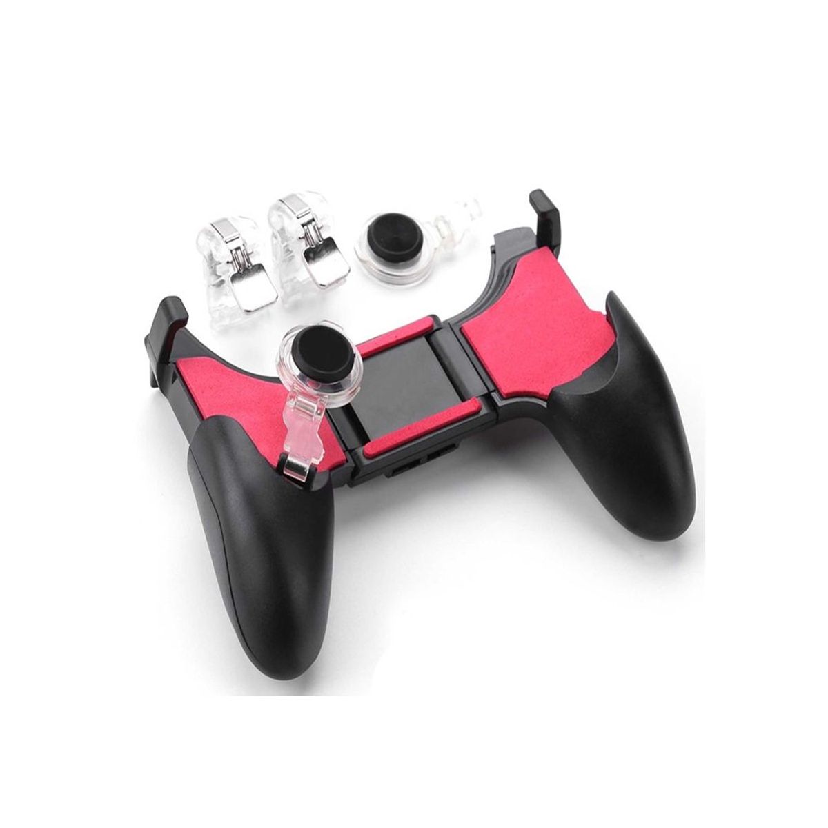 GENERICO - Gamepad Control Gatillos Joystick 5 en 1 Botones L1 R1 Rojo con Negro